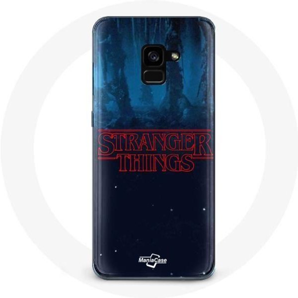 Funda Para Samsung Galaxy A8 Plus Stranger Things Logo Fondo Azul De La Temporada 2-image