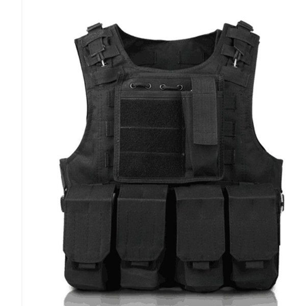 Chaleco Juego CS Airsoft Asalto Chaleco Molle Equipo Ropa Exterior Caza Chaleco Camuflaje Chaleco De Seguridad Combate CinturóN Negro-image