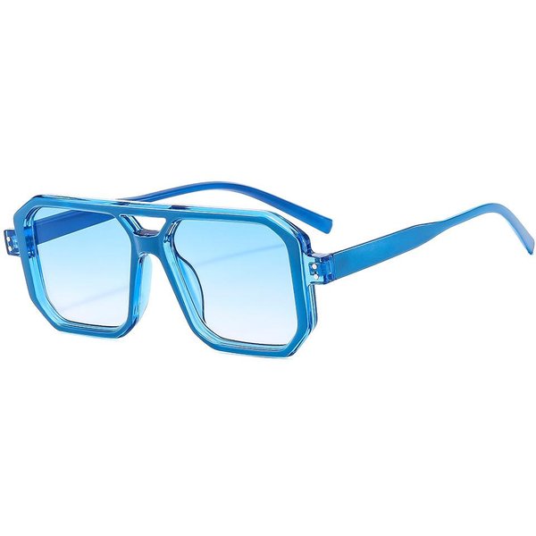 Vintage Okulary PrzeciwsłOneczne Z PodwóJnym Mostkiem Damskie Luksusowe Kwadratowe Oprawki Ochrona UV400 Damskie Okulary Pilotki Klasyczne Odcienie As Picture-image