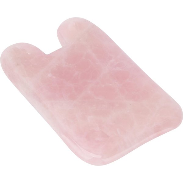 Herramienta Profesional De Masaje Facial Gua Sha De Cuarzo Rosa Tablero Raspador De Belleza Facial PortáTil Gray-image