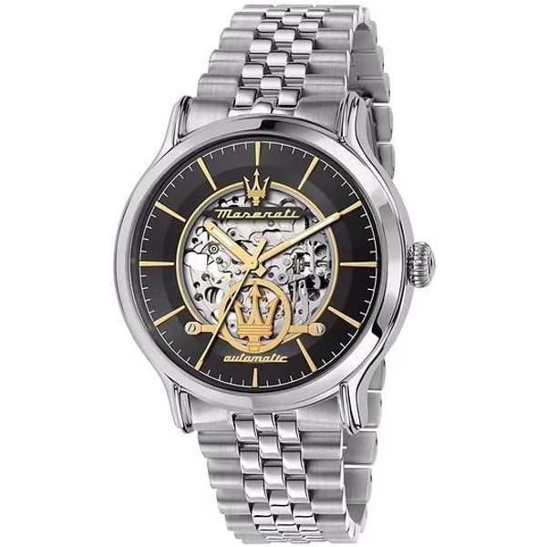 Maserati Epoca Acero Inoxidable Esqueleto Dial Gris Sunray AutomáTico R8823118015 100M Reloj Para Hombre Gray-image