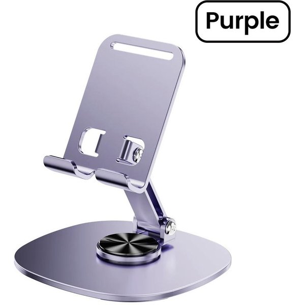 Obrotowy Uchwyt Na Telefon KomóRkowy SkłAdany Uchwyt Na Telefon KomóRkowy Metalowy Stojak Na Telefon KomóRkowy Uchwyt Na Biurko Do Ipada Samsung Iphone Huawei Xiaomi Kolor Szary-image