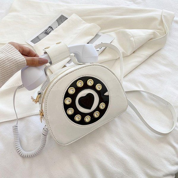 Damska Kreatywna Torba Na Ramię W KształCie Telefonu Torba Na Ramię W Stylu Retro Projektant Ze SkóRy PU SłOdka Dziewczyna Torebki Na Telefon I MałA Torebka Gray-image