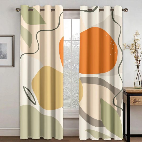 Arte GeoméTrico Abstracto EstéTica Bohemia Moderna Elegancia CaíDas Cortinas De Ventana Para Sala De Estar Dormitorio Cocina 2 Piezas DecoracióN 200W240H(Cm)79X95In&Grommet Top-image