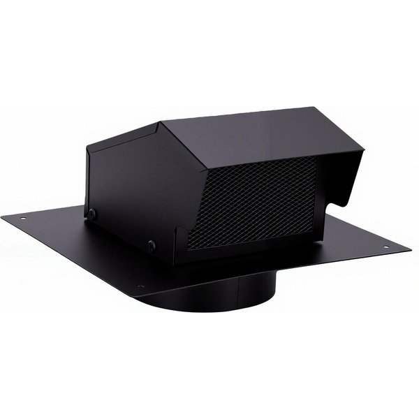 Tapa De VentilacióN De Techo Negra De 6 Pulgadas VentilacióN De Techo Exterior Con Capucha Y Compuerta Acero Galvanizado Cubierta De VentilacióN De Escape De Alta Resistencia Para El Hogar-image
