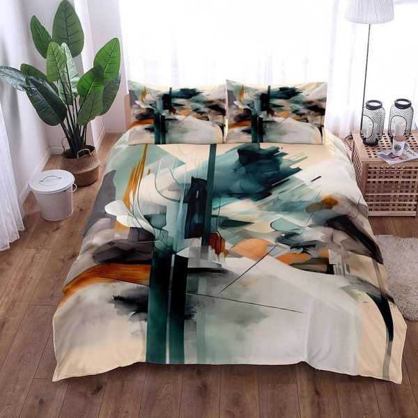 Juego De Funda NóRdica De Grulla Japonesa King Queen Doble Completo Twin Individual TamañO Juego De Ropa De Cama 140X200Cm Gray-image