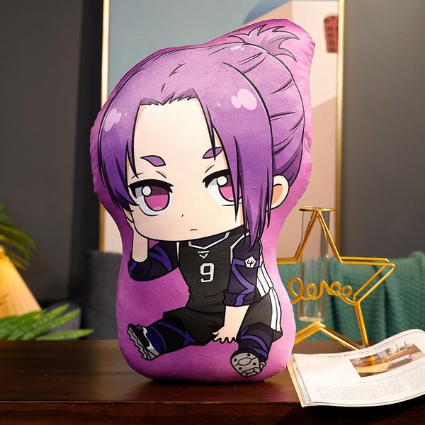 Almohada De Peluche De Anime Blue Lock Isagi Yoichi Nagi Rin Chigiri Reo Figura De Blue Lock MuñEcos De Peluche Sentados VersióN Q Primera Ronda 45Cm White-image