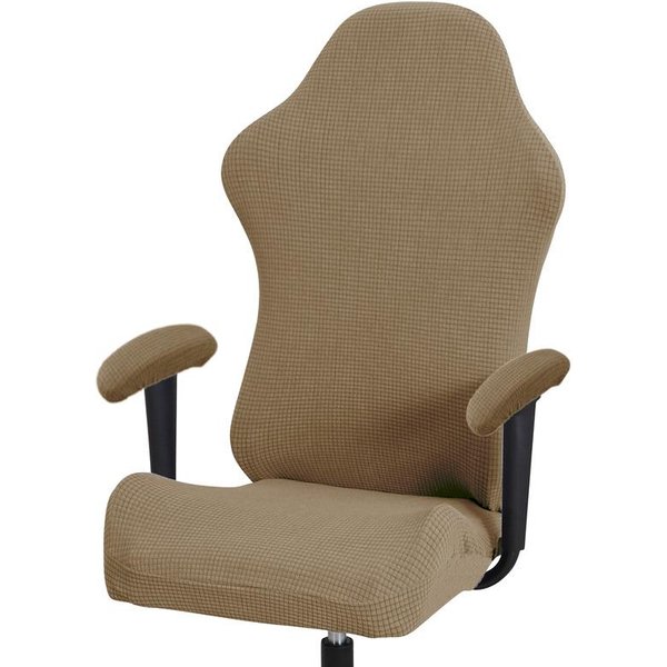 Fundas EláSticas Jacquard Gruesas Para Sillas De Oficina, Ordenador, Videojuegos, PoliéSter EláStico, Protector Para Silla Reclinable De Carreras, Con Reposabrazos Gray-image