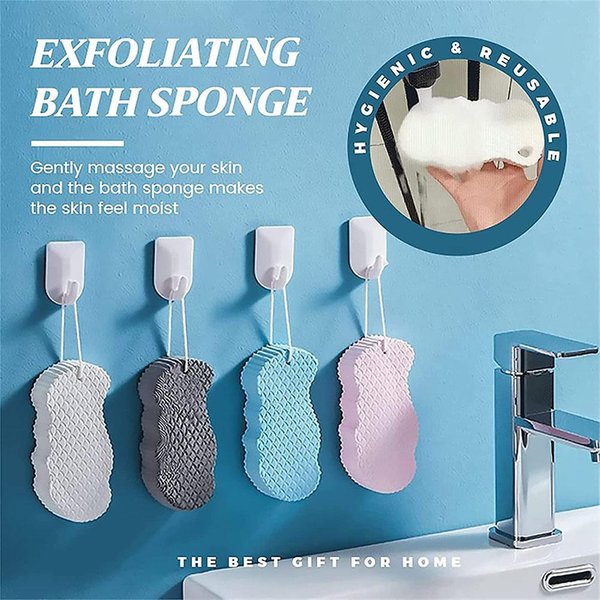 Esponja De BañO Exfoliante Suave Para NiñOs Y Adultos Esponja De BañO Esponja Exfoliante Ultrasuave Ducha White-image