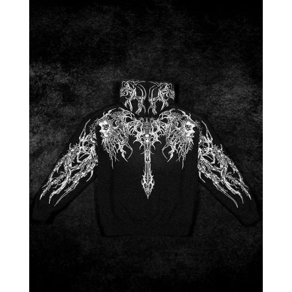 MęSka Bluza Z Kapturem W Stylu AmerykańSkim Modna Marka Ciemny Styl Sport Fitness High Street Jesień Zima MęSka Bluza S-image