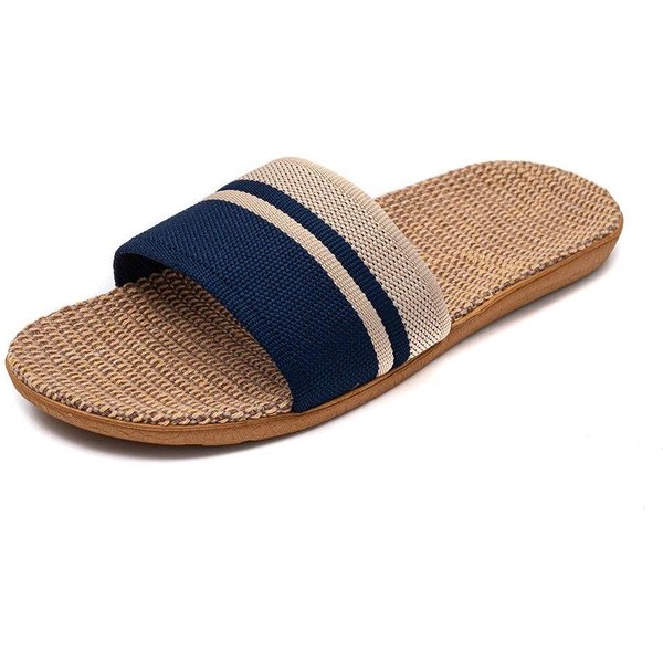 Letnie Kapcie Damskie AntypośLizgowe Kapcie Domowe Lekkie Buty Damskie WewnęTrzne Kapcie Lniane MięKkie Buty 42-43 Beige-image