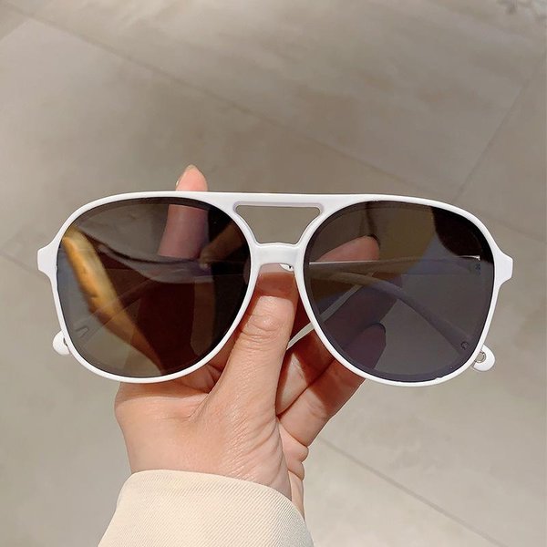 Retro Styl Premium Designerskie Okulary PrzeciwsłOneczne Pilotki Dla Kobiet Dla MężCzyzn Okulary PrzeciwsłOneczne Trend Punkowe DużE Oprawki Popularne PodwóJny Mostek Okulary-image