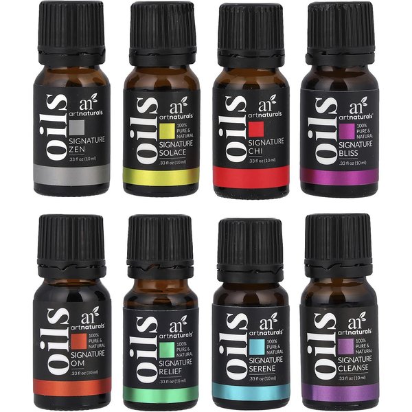 Artnaturals, Set De Aceites Esenciales, 8 Mezclas, 8 Frascos, 10 Ml (0,33 Onzas LíQuidas) Cada-image
