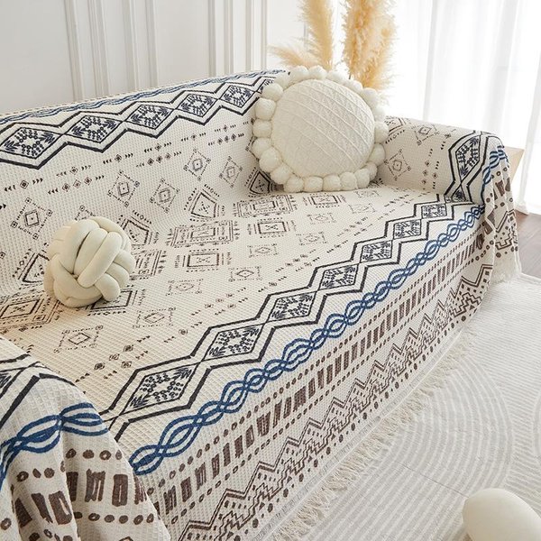 Tela De Cubierta De Sofá De Estilo ÉTnico Para Todas Las Estaciones, Manta De Sofá De Alta Gama, Toalla De Sofá De Cobertura Completa, CojíN De Cubierta De Sofá Universal Todo Incluido 180*130Cm-image