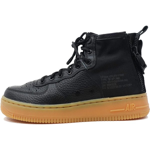 Nike SF Air Force 1 Mid Negro Goma GS AJ0424-001 35.5-image