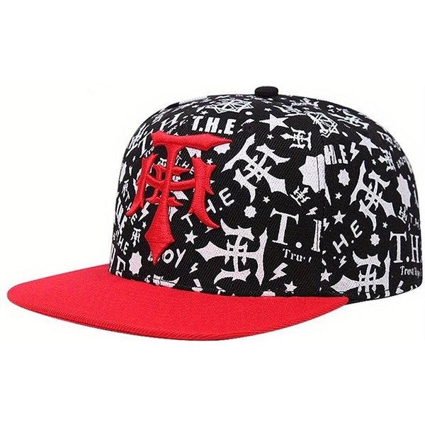 Gorra De BéIsbol Creativa Nueva Bordado T Graffiti Hip Hop Gorra Moda Callejera Gorra Decorativa Ocio Diario Gorra De Ala Plana Unisex Black-image