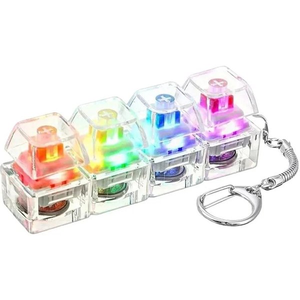 /Klawiatura LED Brelok - Zabawka Fidget Do ŁAgodzenia Stresu I LęKu, PrzenośNy Dodatek Na Biurko Do Dekoracji Biura Prezent White-image