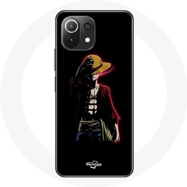 Funda - Maniacase - Xiaomi Mi 11 Lite - One Piece Manga Anime Luffy - Flexible - Negra Negro-image