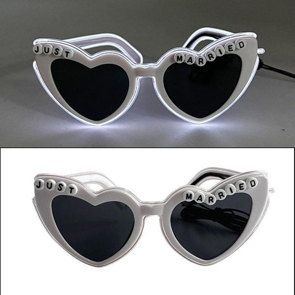 Gafas De CorazóN Divertidas Gafas De Boda Gafas LED Brillantes Para Regalo CelebracióN Despedida De Soltera Other Black-image