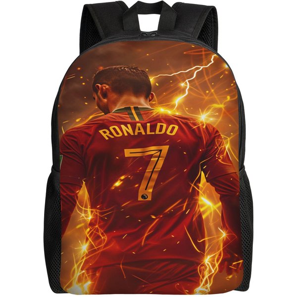 Dynamiczny Plecak PiłKarza Unisex R-Ronaldos 2026 Lekkie Plecaki Poliester Kawaii Plecaki Do SzkołY śRedniej Kolorowy Plecak (As The Picture,As Picture)-image