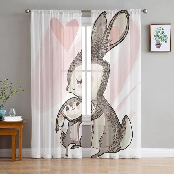 Sztuka ZwierzęCa GłOwa Wilka Pluszowe Przezroczyste ZasłOny Okienne Do Salonu Tiulowe ZasłOny Do Sypialni Kuchni Dekoracja Domu Woalowe Draperie W135 X H115Cm X1&Grommet Top White-image
