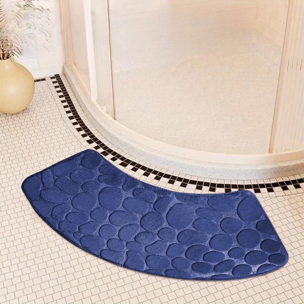 WygięTa Mata ŁAzienkowa Pogrubiona Mata AbsorbująCa Do Kabiny Prysznicowej Mata Pod Drzwi Toaleta ŁAzienka Mata AntypośLizgowa Odporna Na Zabrudzenia Mata WejśCiowa 100*40Cm-image