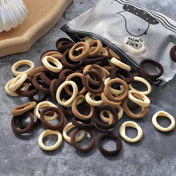 100 Sztuk Dzieci Elastyczne Opaski Do WłOsóW Dziewczyny Guma Scrunchie Gumka Dla Dzieci Nylonowe Opaski Do WłOsóW Z PałąKiem Na GłOwę Akcesoria Do WłOsóW Dla Dzieci Gray-image
