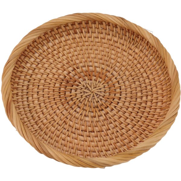 Rattanowa Taca Na Owoce RęCznie Pleciona Elegancka Tradycyjna Naturalna Rattanowa Taca Do Serwowania Na Blat Kuchenny Stół Type 1-image