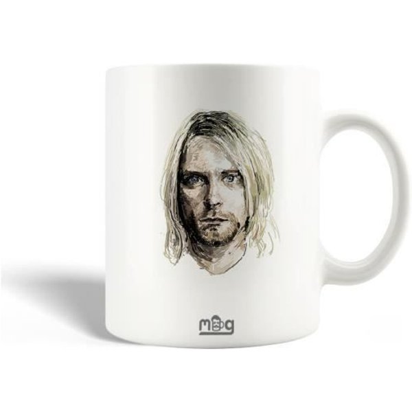 Kubek Ceramiczny - Nirvana - Kurt Cobain - 30Cl - MożNa Myć W Zmywarce - BiałY-image