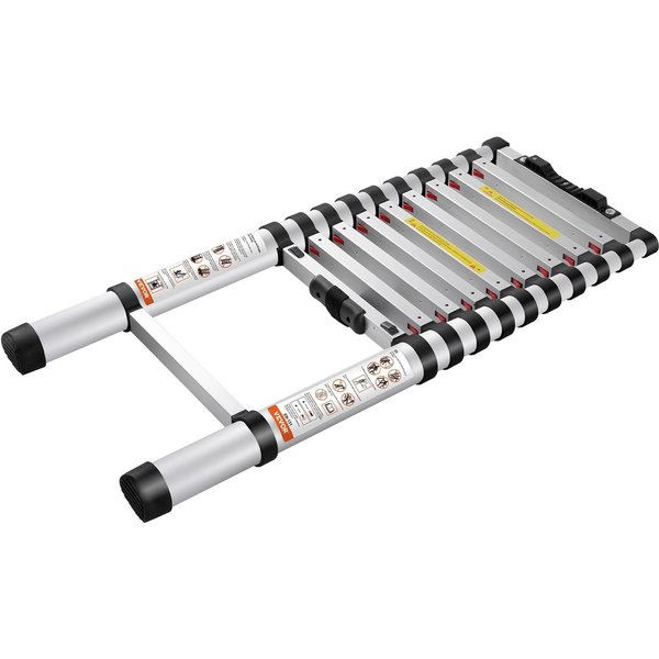 Escalera TelescóPica, 10.5 Pies De Aluminio RetraccióN Con Un BotóN Escalera Extensible Plegable, Capacidad De 375 LBS Con Pies Antideslizantes, PortáTil MultipropóSito-image