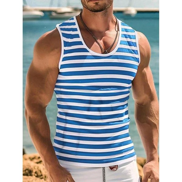 2026Nueva Camiseta Sin Mangas Casual De Verano Para Hombre Estilo Hawaiano Moda Masculina Camiseta Sin Mangas De Cuello Redondo Para Exteriores Playa Camiseta Sin Mangas Para Hombre 5XL-image