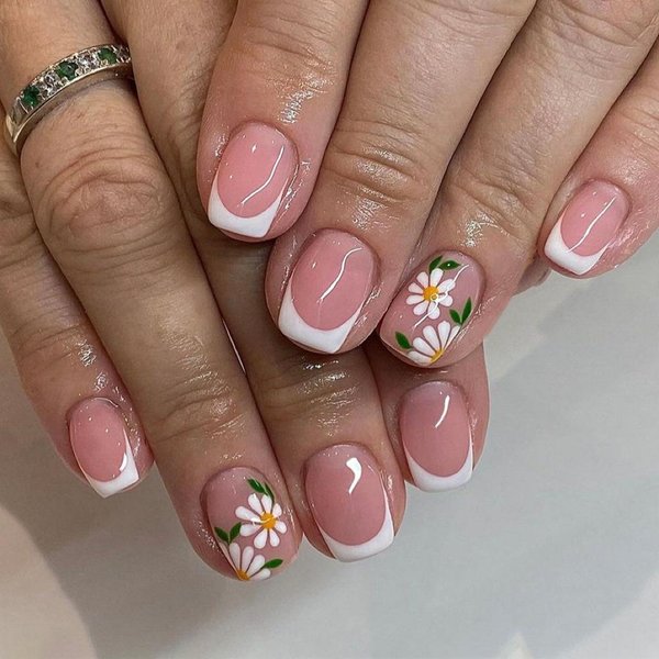 24 Szt. Gradientowe BiałE Sztuczne Paznokcie KróTkie Kwadratowe Baletowe Proste Sztuczne Paznokcie NaciśNij Na PoręCzne Nagie Paznokcie Sztuka PełNa Pokrywa Manicure Porady-image