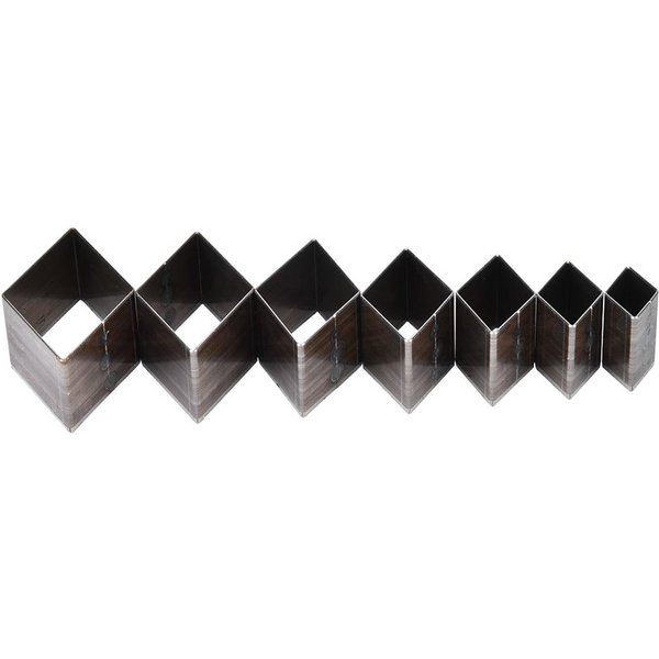 7 Szt. 20 50 Mm SkóRzana Forma Do CięCia W KształCie Diamentu Matryca Do Wykrojnika Do SkóRy RzemiosłO SkóRzane Black-image