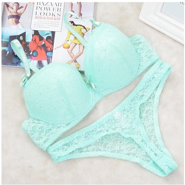 Conjunto De LenceríA De Sujetador Push Up Y Braga Tipo Tanga 34B-image