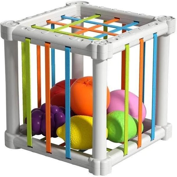 Cubo Sensorial Para BebéS Clasificador De Formas Cubo De Colores Juego De ClasificacióN Bloques De Formas Juguetes De EducacióN Temprana Entrenamiento Cognitivo Montessori Gray-image