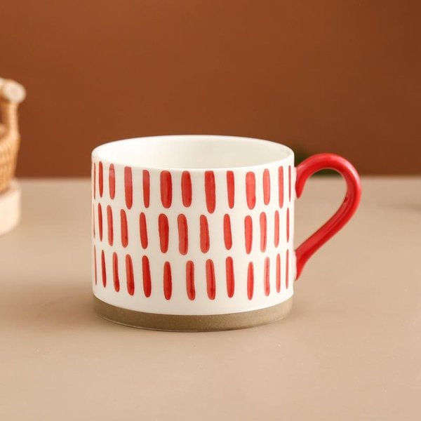 Taza De Agua De CeráMica Estilo JaponéS Para Pareja Taza Taza De Café Taza De Leche Hogar Pintada A Mano Par De Tazas Para Parejas 401-500Ml White-image