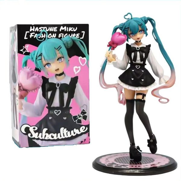 18Cm Seksowna Dziewczyna Hatsune Miku Figurka Anime Modna Subkultura Miku Figurka Akcji Dekoracje Pokoju PVC Model Kolekcjonerski Lalka Zabawka-image