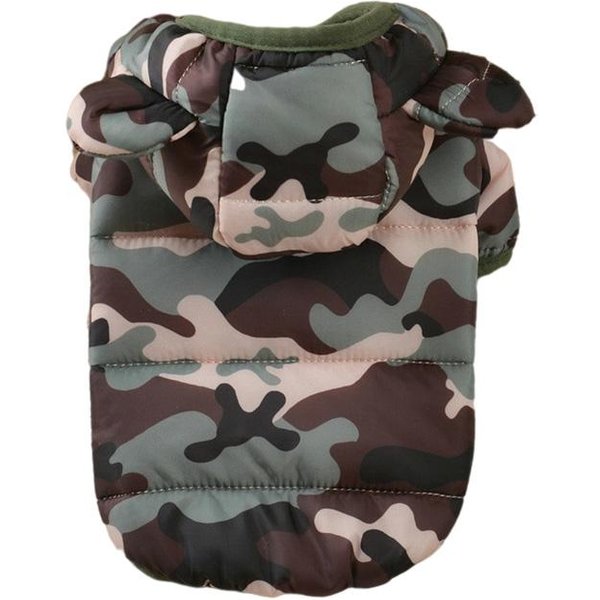 Bluza Z Kapturem Dla MałYch PsóW Zimowe Ubranka Dla SzczeniąT Francuski Buldog Chihuahua Kurtka Yorki Pudel Shih Tzu Stroje Akcesoria Dla PsóW Dekor XS Zielony-image