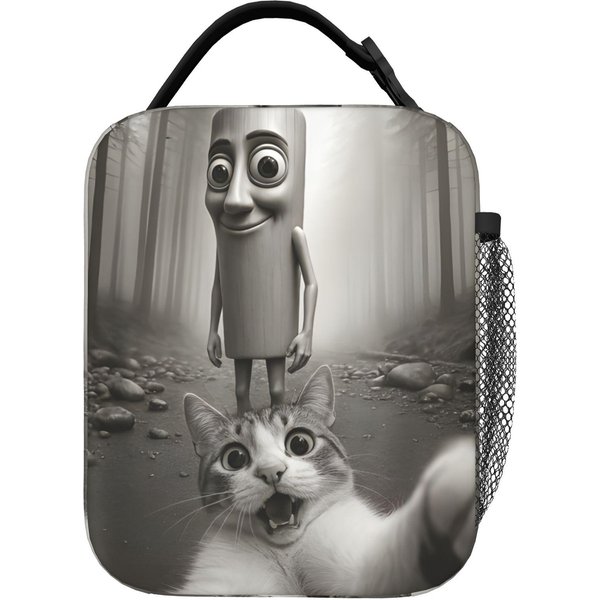 Divertida Bolsa De Almuerzo Aislada Tung Tung Tung Sahur Grande John Cerdo Y Gato Meme Contenedor De Comida Brainrot Bolsa TéRmica Bolso Tote Fiambrera One Size-image