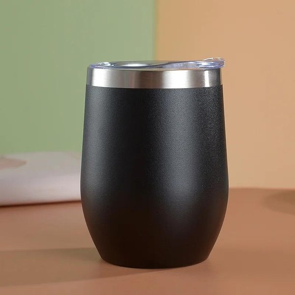 12Oz Puchar Do Wina Ze Skorupki Jajka Kubek Termiczny Ze Stali Nierdzewnej Domowy Kubek Do Kawy Z PodwóJnymi śCiankami I Izolacją PróżNiową Kubki PodróżNe 350ML-image