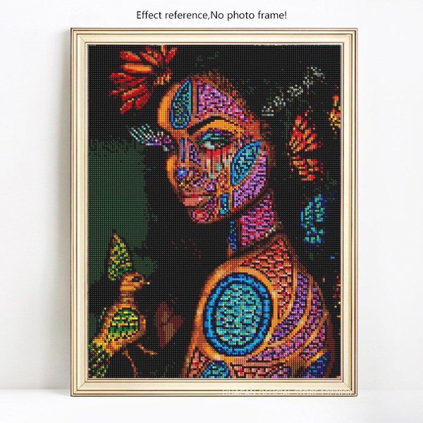 Pintura De Diamantes Redonda Completa Llegada NiñAs Bordado De Diamantes Retrato Mosaico De Diamantes ImáGenes 20X30-image