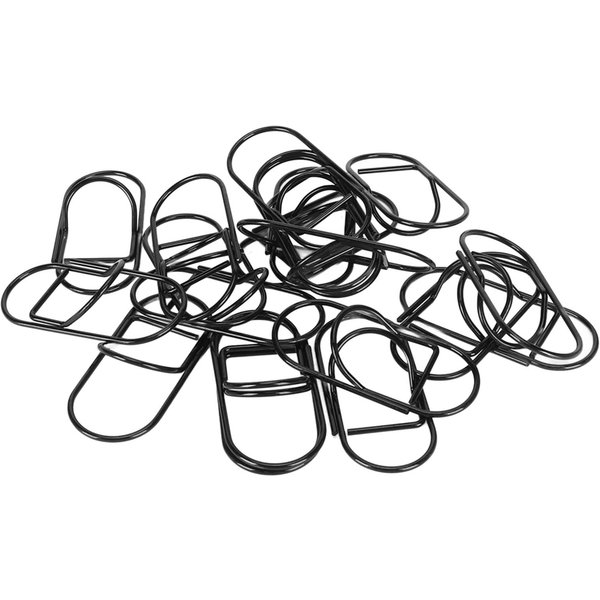 20 Piezas Clips De Papel FantasíA Grandes De Alambre Cubierto De PláStico Negro MultipropóSito Lindos Clips De Papel Para El Hogar-image