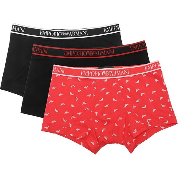 Emporio Armani Boxer Briefs Jacquard Con Logo De Letras Paquete De 3 Ropa Interior Para Hombre 111357-3R717-24221 L Black-image