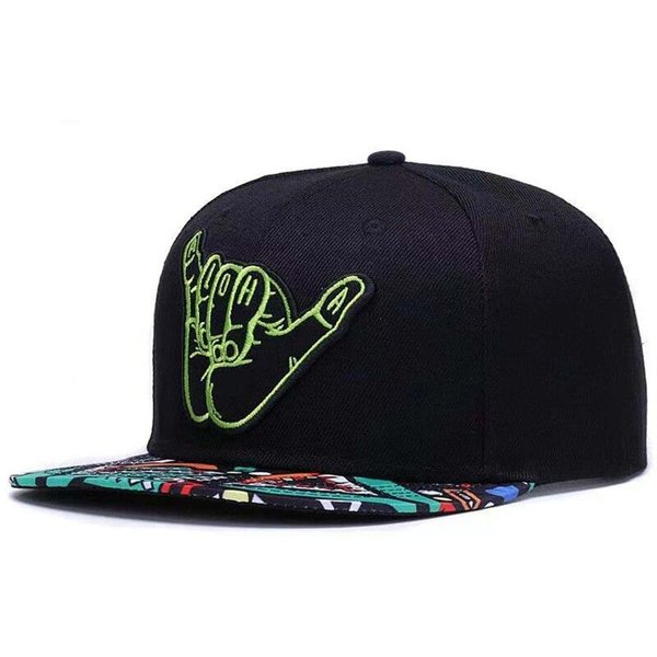 Unisex Zielone Palce 6 Haftowane Czapki Hip-Hopowe Regulowane ZewnęTrzne Codzienne Czapki Baseballowe Czapka ChroniąCa Przed SłOńCem-image
