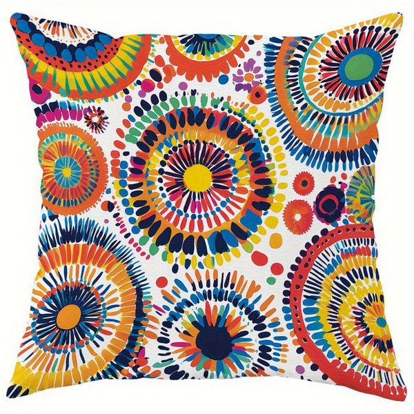 DecoracióN Del Hogar PatróN Floral Colorido Fundas De CojíN Decorativas Funda De CojíN Con PatróN Adecuado Para Sofá Dormitorio Coche Funda De CojíN 50X50Cm-image