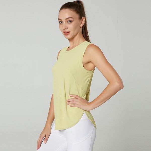 Koszulka Do Jogi Damska Koszulka Na SiłOwnię SzybkoschnąCa Koszulka Sportowa Plecy SiłOwnia Koszulka Damska Bez RęKawóW Kamizelka Sportowa M Beige-image