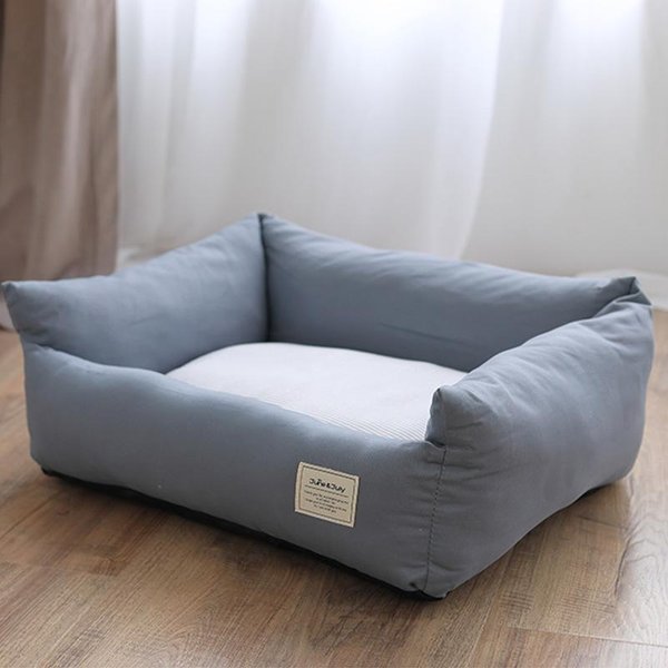 Casa Cama De AlgodóN Para Mascotas Four Seasons, SillóN Para Perros, CojíN Alfombra Para Perros Y Gatos PequeñOs Y Medianos, ExtraíBle Y Lavable, Cesta TransportíN Para Cachorros S 55X45X20Cm Gray-image