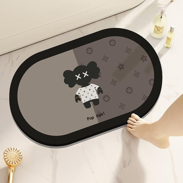 Alfombrilla Absorbente De Barro Diatomeas Ligera Alfombrilla De Suelo BañO Inodoro Cocina Puerta Engrosada Antideslizante Secado RáPido Felpudo Alfombrilla De Puerta 40 * 60 Diatom Mud-image