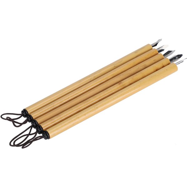 Kit De CaligrafíA Manga Pluma De Dip Caja Vintage Bambú Dibujo Pintura Material Escolar Punta Plana 5 Piezas-image