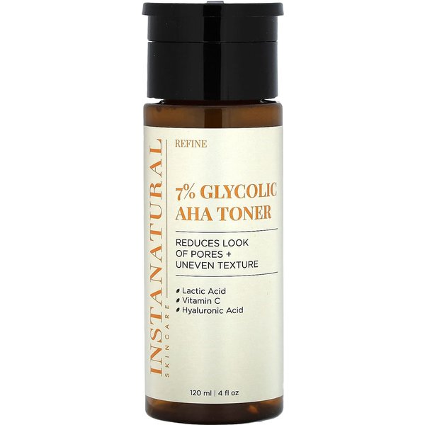 Instanatural, 7% Glycolic AHA Toner, 4 Fl Oz (120 Ml) White-image